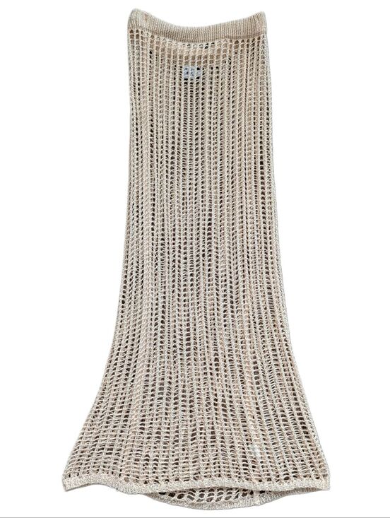 Princess Polly Dresses & Skirts - Princess Polly Women's Cream Open Knit Bathing Suit Cover Up Maxi Skirt Size 10